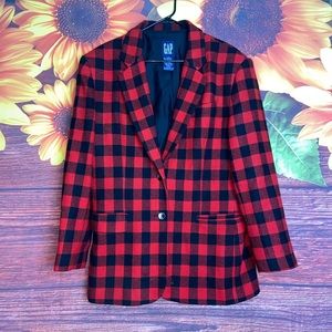 ⚡️Vintage Men GAP Red plaid Blazer Wool Jacket⚡️